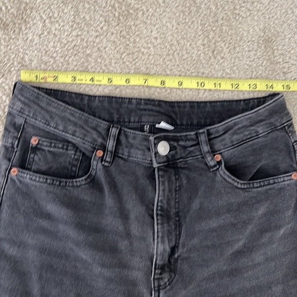 H&M Black High Waisted Straight Leg Split Hem Jeans - DONATING 5/14 - Picture 7 of 10
